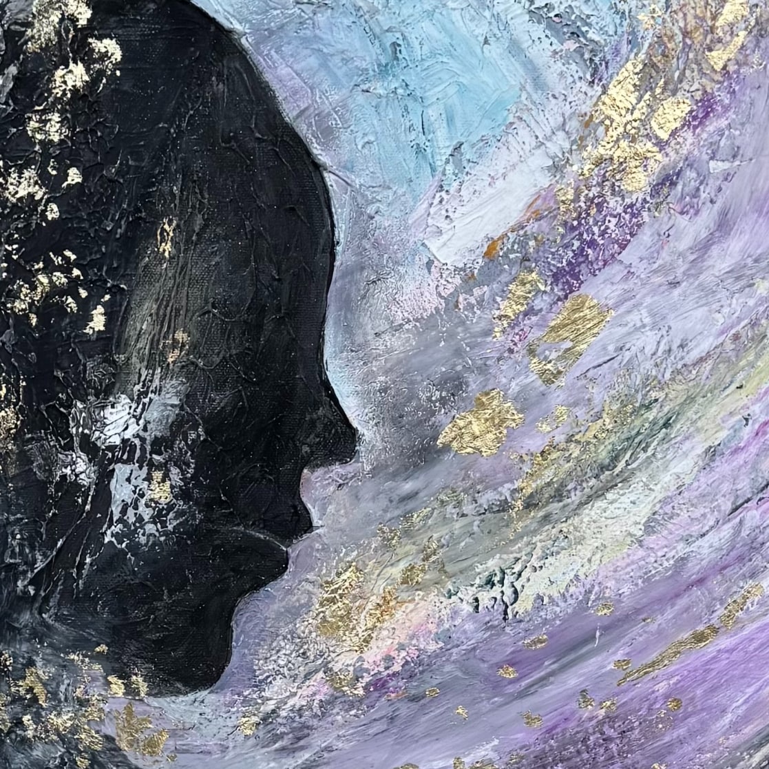 Detail of After Knowing, showing the surface texture up close.